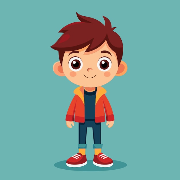 full length little boy vector illustration