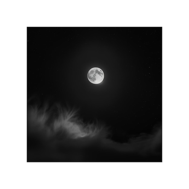 a full moon is seen in the sky with clouds