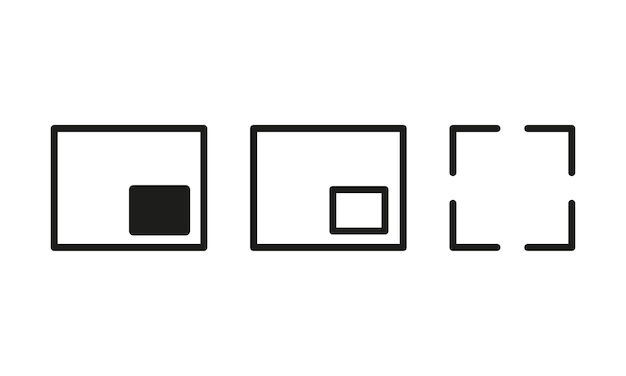 Full screen and exit full screen icons set vector illustration black outline Maximize minimize symb