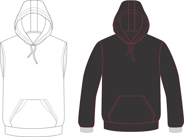 Vector full sleeve hoodie mock ups templates