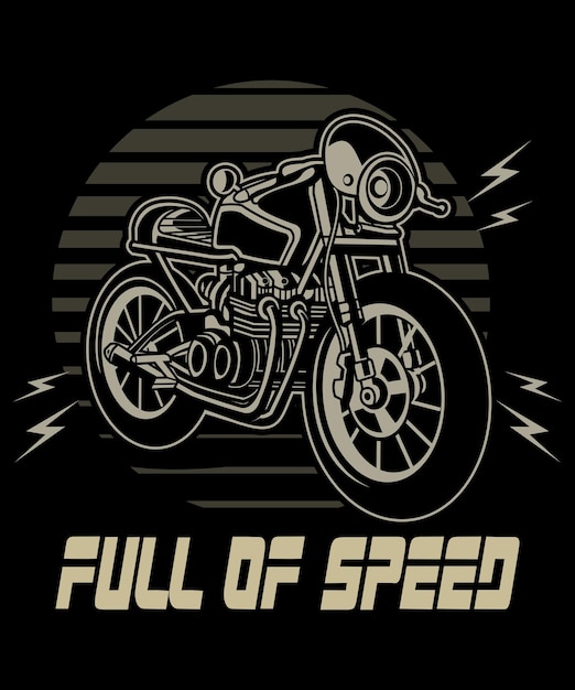 Full of speed.......Motorcycle T Shirt Design