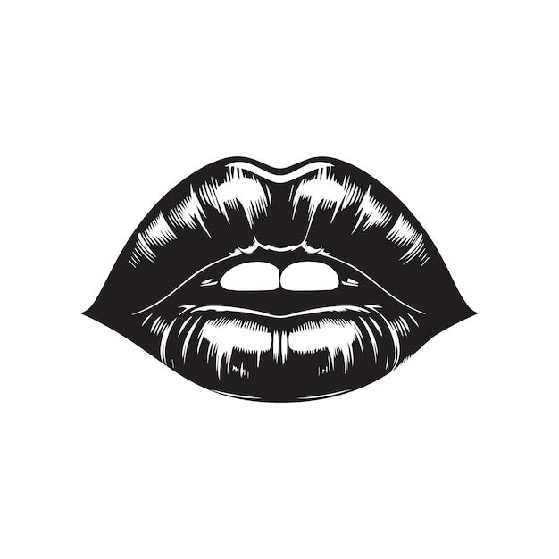 Full voluptuous lips styled in a vintage Hollywood glamour pose