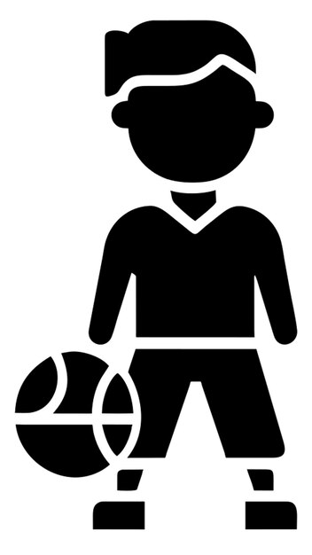 Vector fulllength silhouette of a basketball player with a ball pictogram