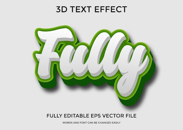 Fully 3d text style effect