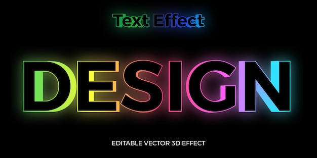 Fully editable nano text effect design