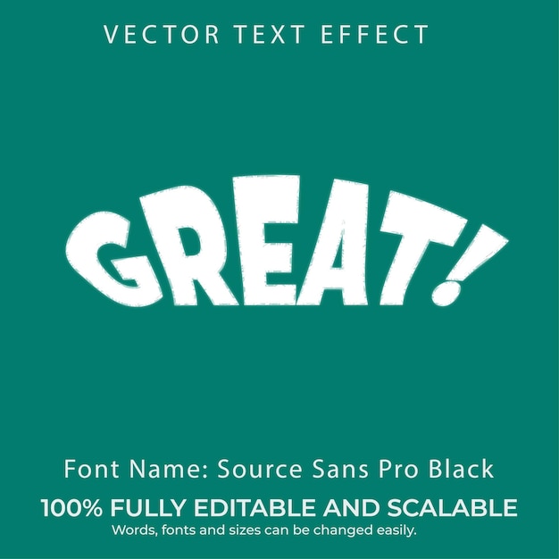 Vector fully editable vector text effect style