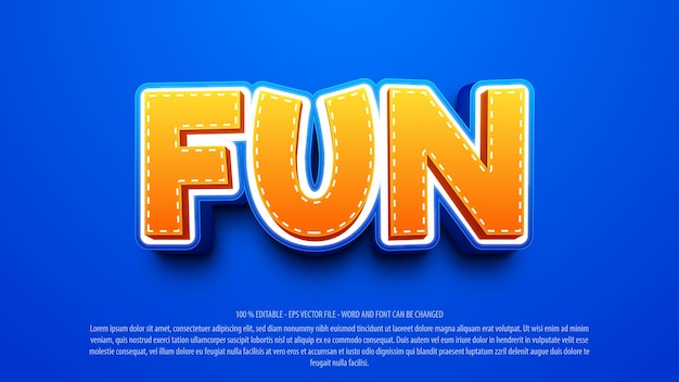 Fun 3d cartoon style editable text effect