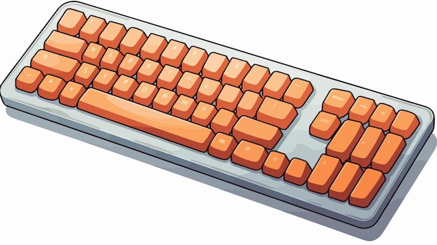 Vector fun cartoon computer keyboard illustration for design projects