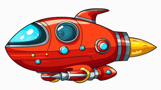 Fun Cartoon Doodle Spaceship Illustration for Creative Projects