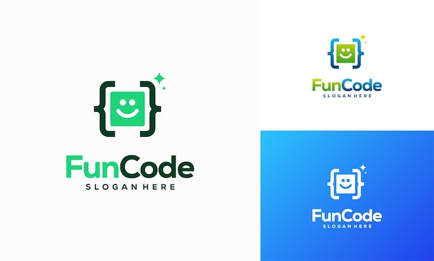 Fun Code logo designs concept vector Coding Programmer logo template