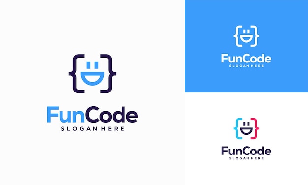 Fun Code logo designs concept vector Coding Programmer logo template