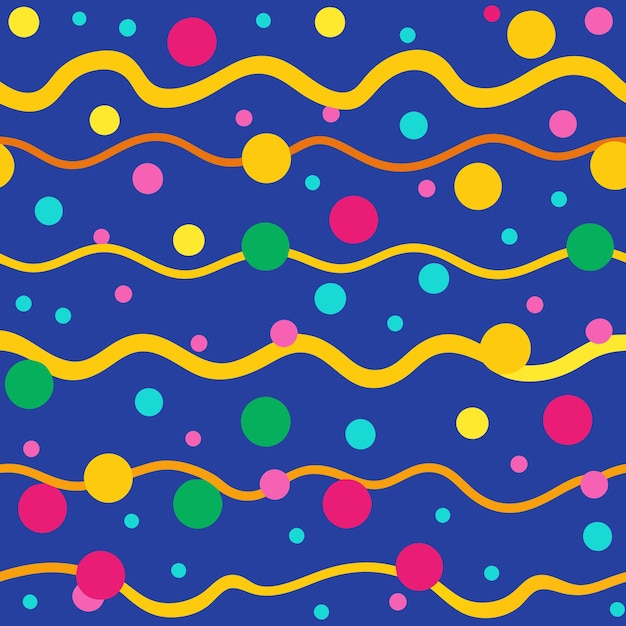 Fun colorful line doodle seamless pattern background