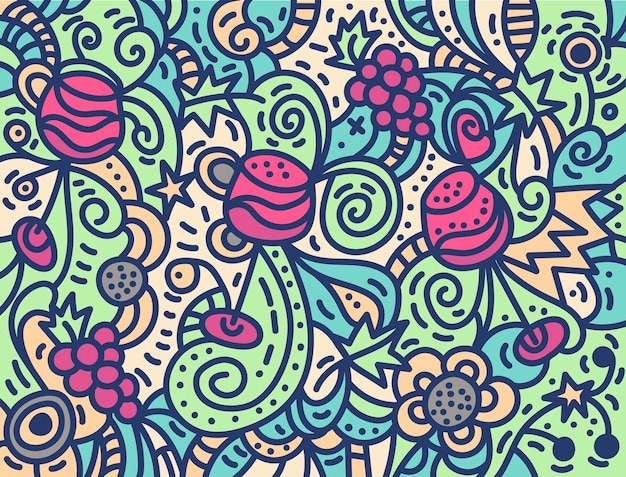 Fun doodle background with wine elements