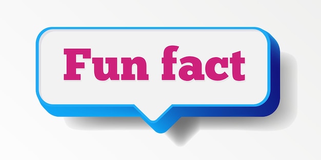 Fun fact speech bubble 3d modern style