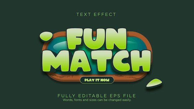 Fun Match Games UI Button Text Effect Font Type