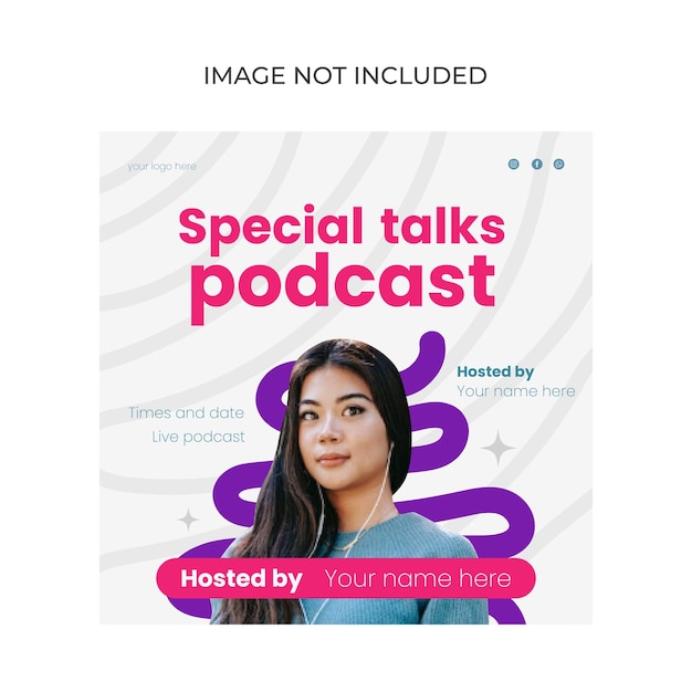 Vector fun podcast instagram design template