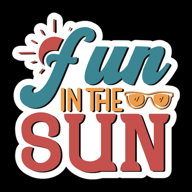 fun in the sun Retro Stickers