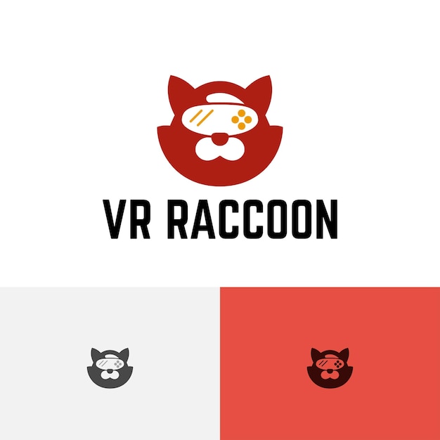 Fun VR Glasses Game Raccoon Show Animal Logo