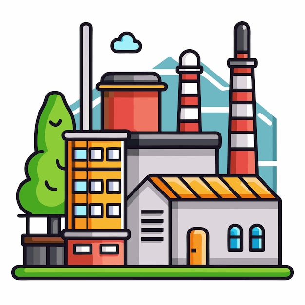 Functional Dairy Factory Icon Art