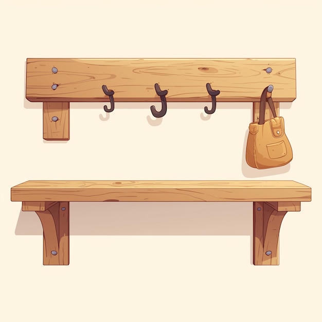 Functional entryway bench with hooks