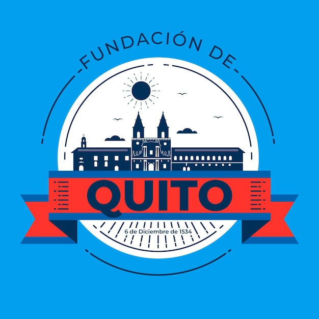 Vector fundacion de quito with landmark