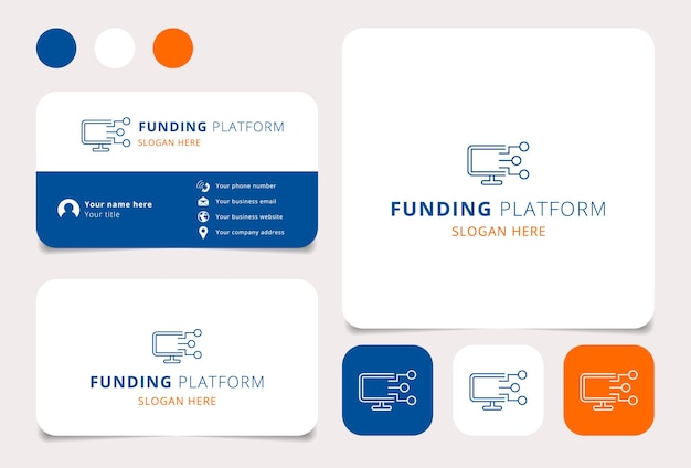 Funding platform logo design with editable slogan branding