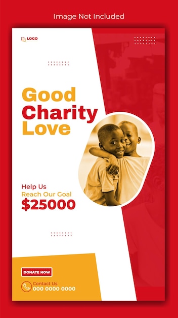 Vector fundraising charity instagram story template design