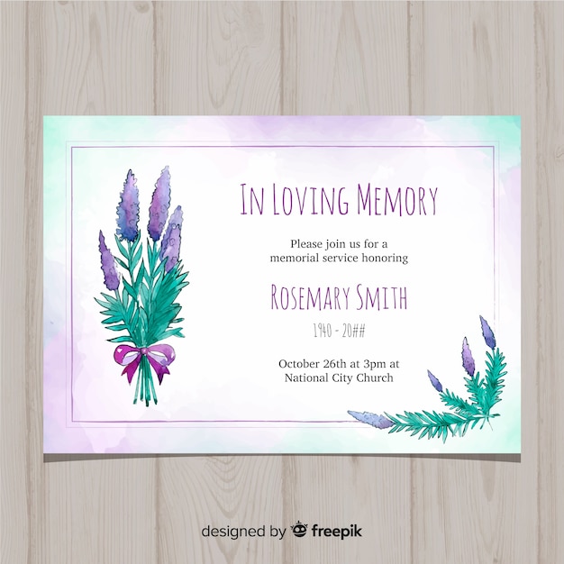 Funeral card template