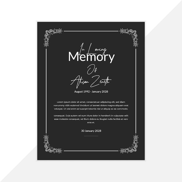 Funeral Card Template