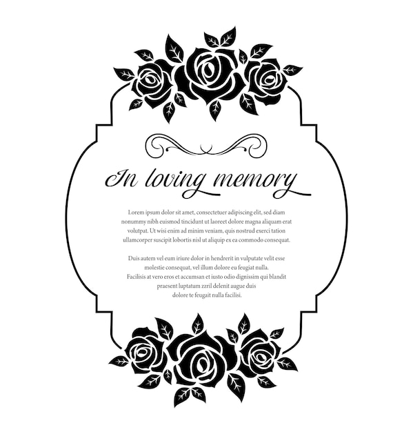 Funeral card vector vintage condolence necrology