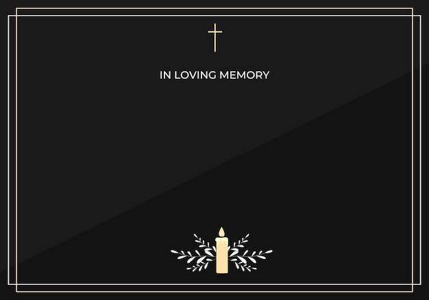 Vector funeral vector card empty card digital funeral announcement invitation template in vector