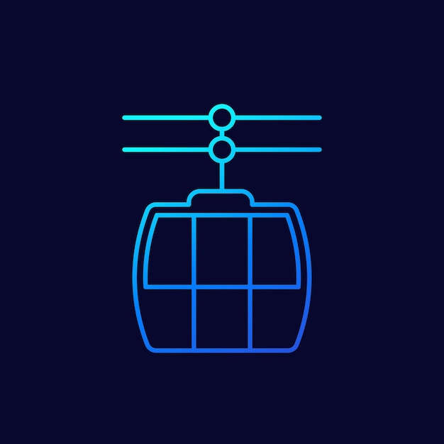 Funicular cable car linear icon