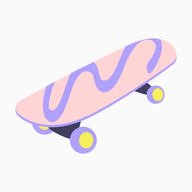 Funky Skateboard Retro Items Illustration