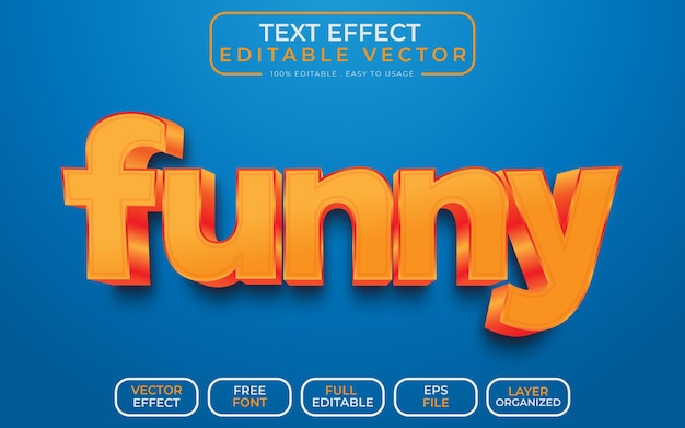 Funny 3D Text Effect Editable vector File