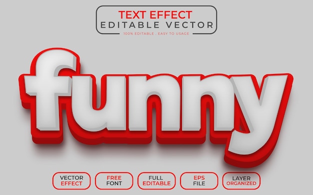 funny 3D Text Effect EPS Vector File