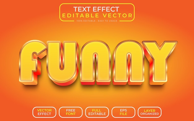 Funny 3D Text Effect EPS Vector File