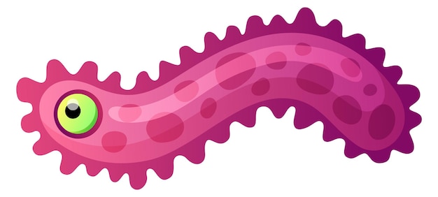 Funny amoeba cell Cartoon microbiology mascot character