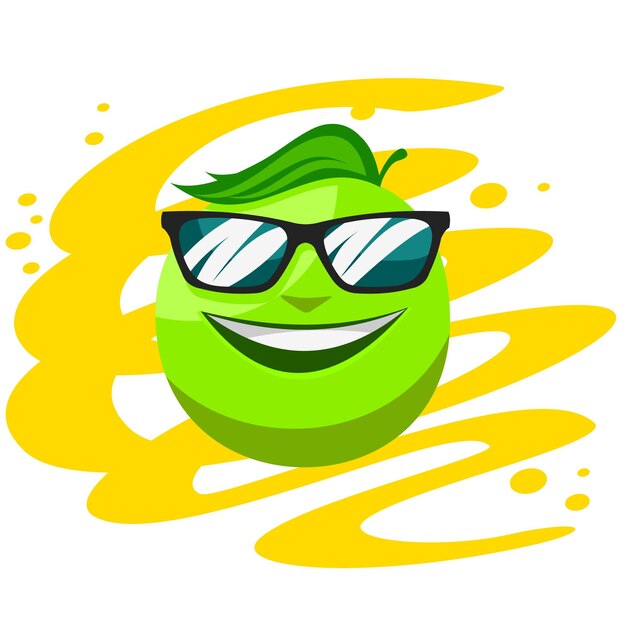 Vector funny apple