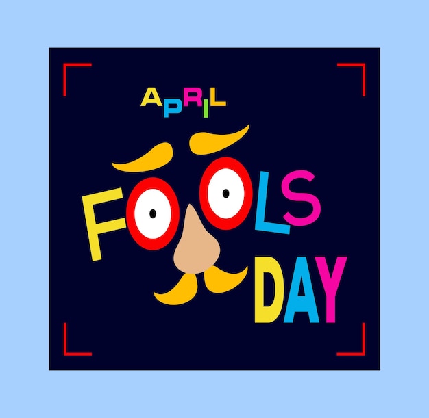 Funny april fools day flat design with confetti