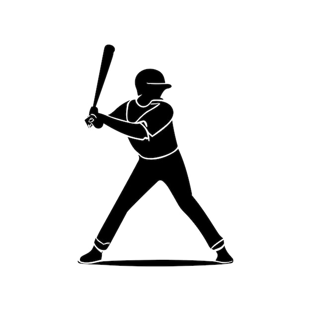 funny Baseball young player silhoutte