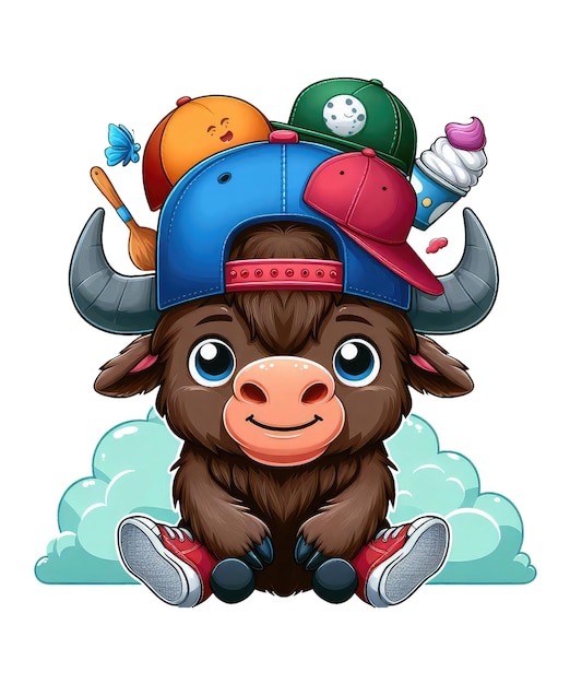 Funny Bison Sublimation clip art white background