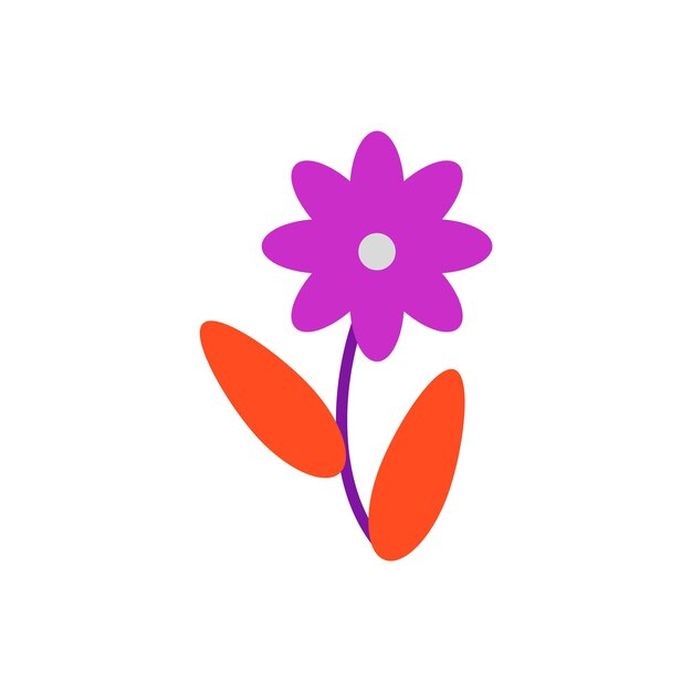 Funny bright modern hippie flower vector illustration