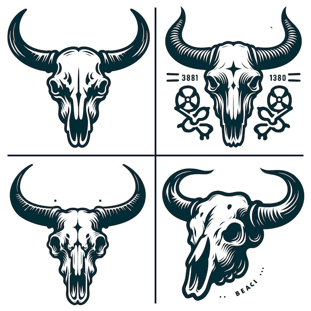 Funny Bull Skull Silhouette FilesWestern Bull Skull Fileinstant digital download files for Cricut