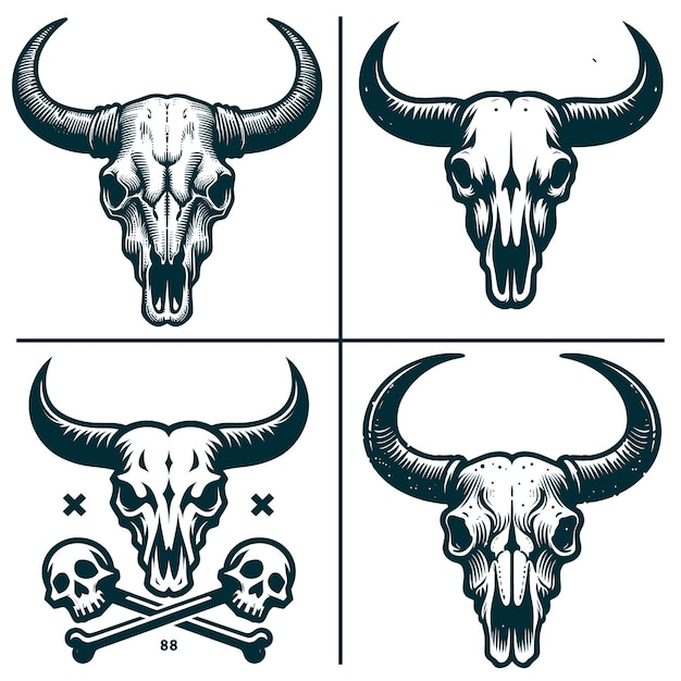 Funny Bull Skull Silhouette FilesWestern Bull Skull Filesinstant digital download files