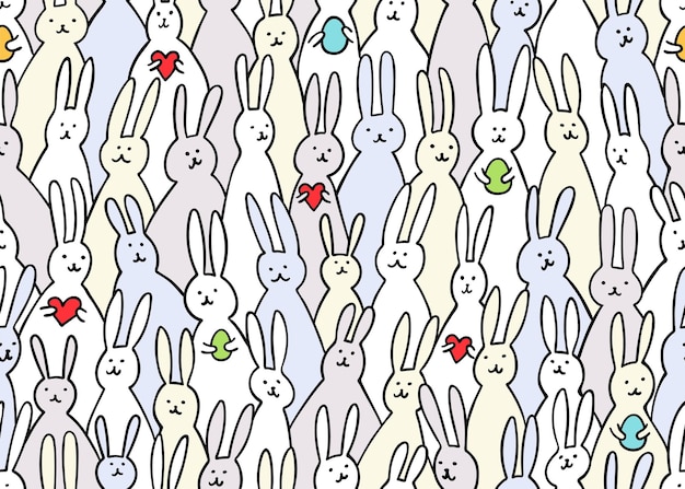 Funny bunny seamless pattern