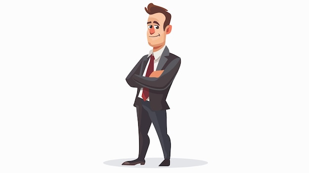 Vector funny businessman caricature on white background