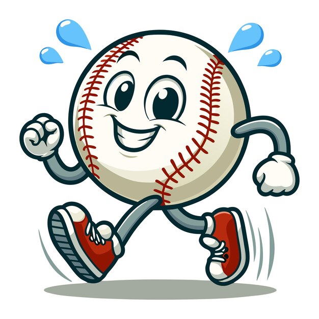 Vector funny cartoon baseball clipart