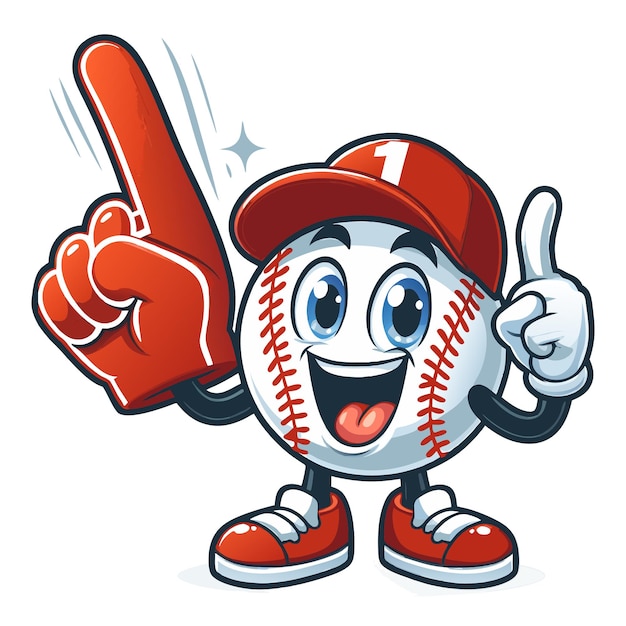 Vector funny cartoon baseball clipart