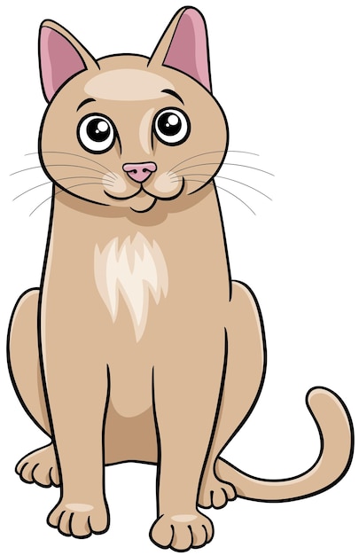 funny cartoon beige cat comic animal character