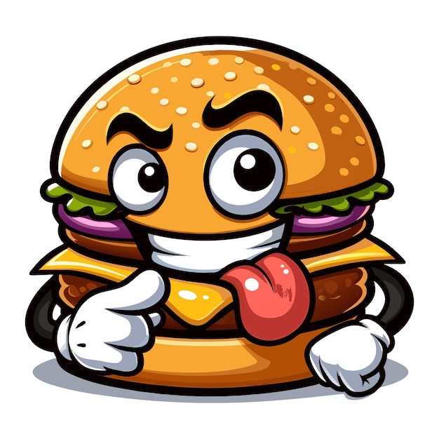 Funny Cartoon Burger Clipart